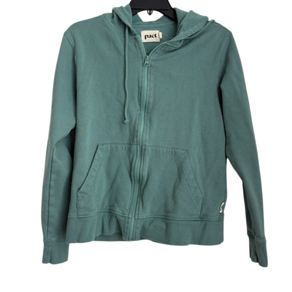Pact Womens Organic Cotton Green Hoodie Size Large